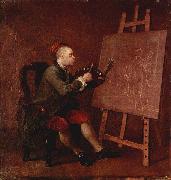 William Hogarth Hogarth Painting the Comic Muse oil painting artist